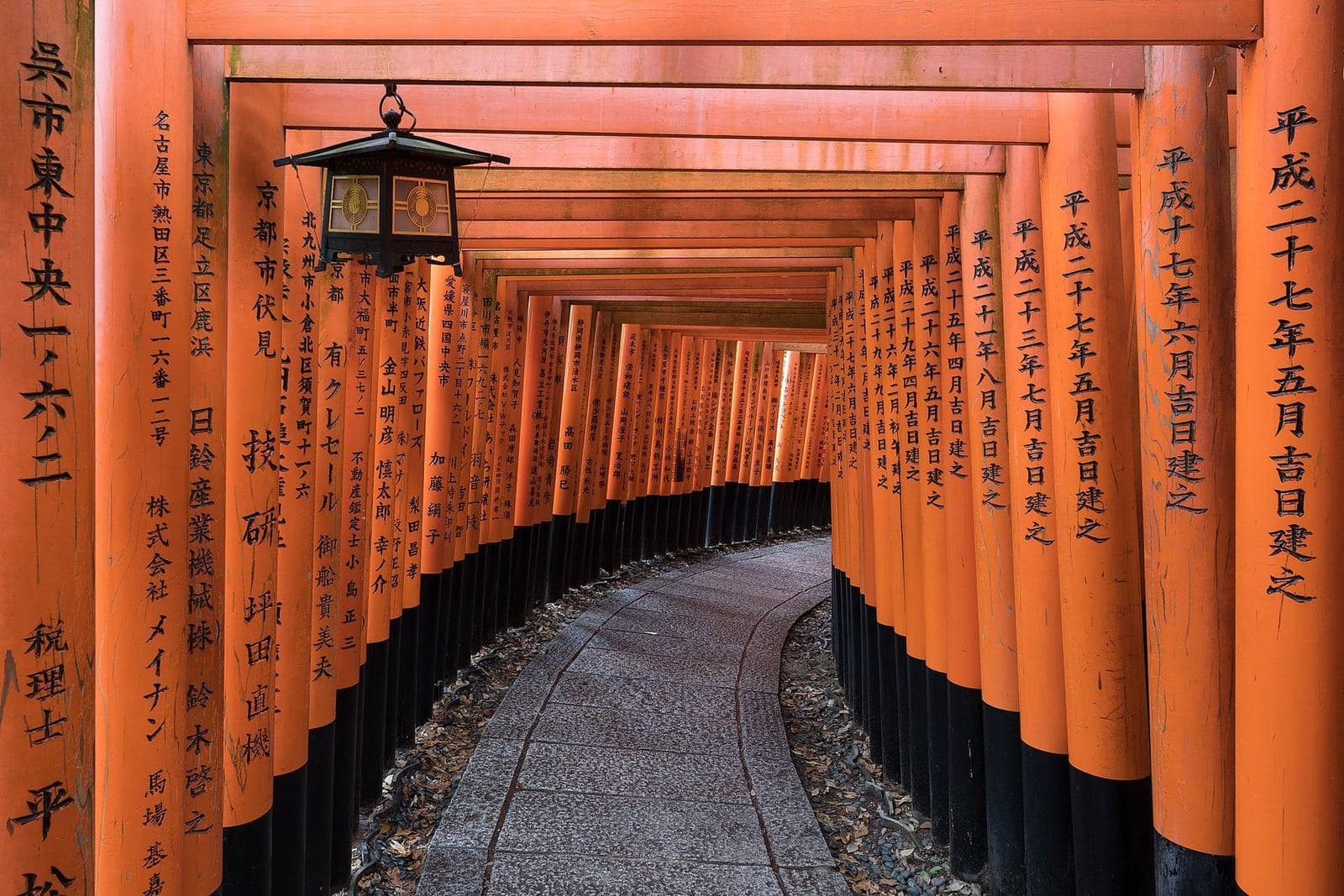 Túnel de torii bermellón en Fushimi Inari Taisha